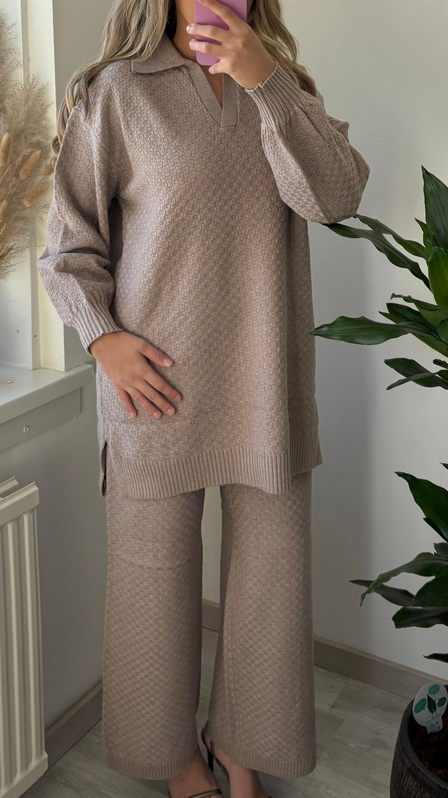 Textured Knit Twin Set