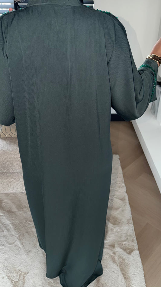 Green Embroidered Abaya