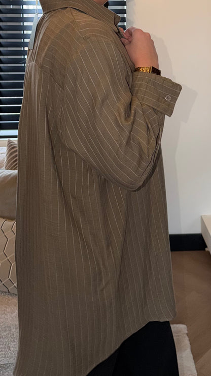 Khaki Striped Blouse